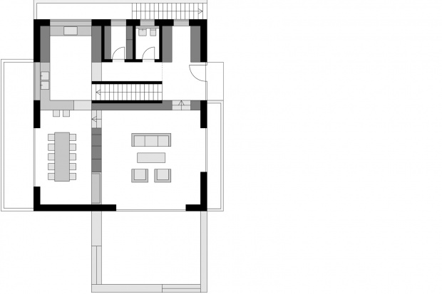 Haus F München Bogenhausen Architekt Hron - Grundriss
