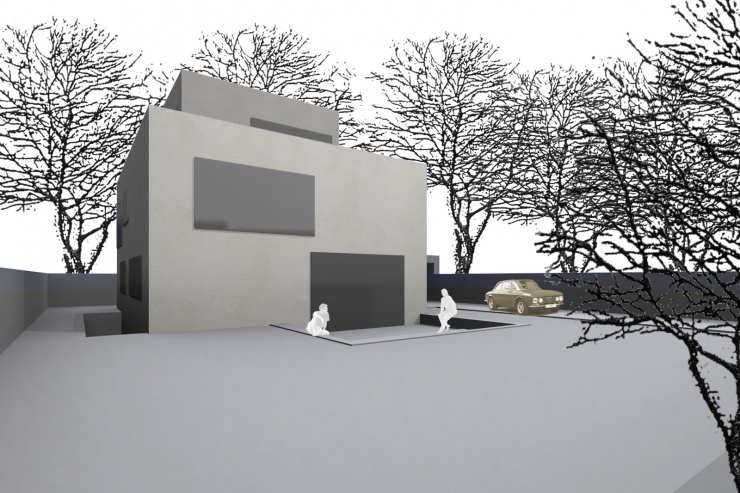 Haus F München Bogenhausen Architekt Hron – Außenansicht 2