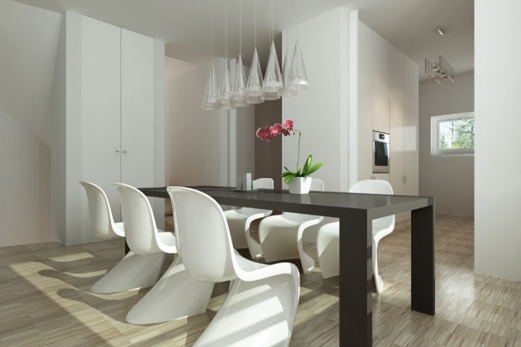 Rendering Innenraum (Neubau Haus W Muenchen-Sendling, Architekt Martin Hron)