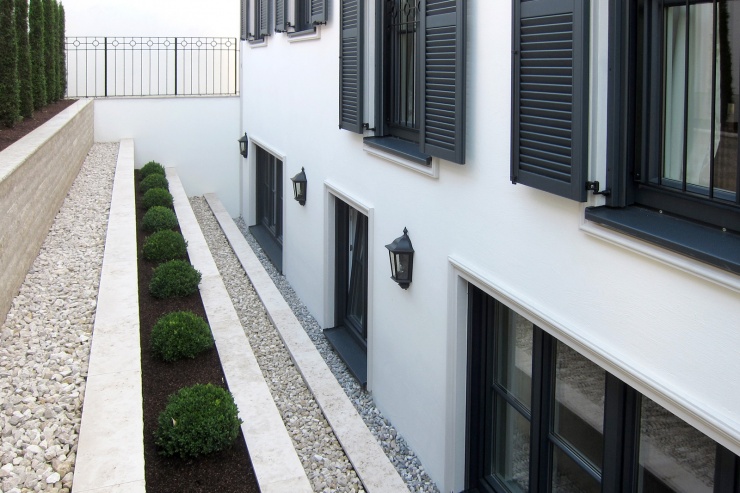 Villa München Bogenhausen Architekt Hron – Gartenansicht